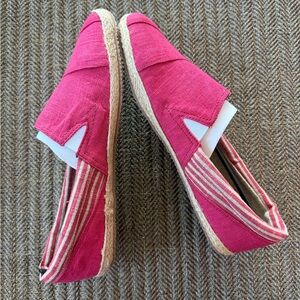 Maurices Shoestrings Red Espadrilles with Striped Design